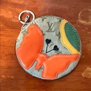 Louis Vuitton Coin Pouch with Orange Butterfly